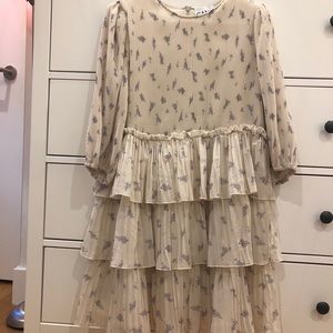 Ganni Pleated Georgette Dress NWOT